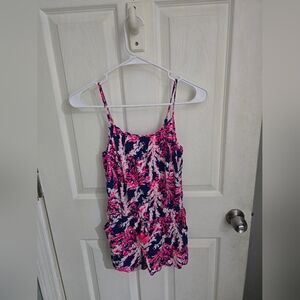 Lilly Pulitzer Girls Aleene Romper Beyond The Sea Print Size XL